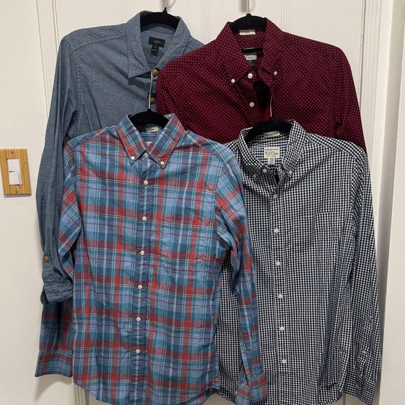 BUNDLE OF J Crew Men's Blue Red and Black Button-Down Shirts